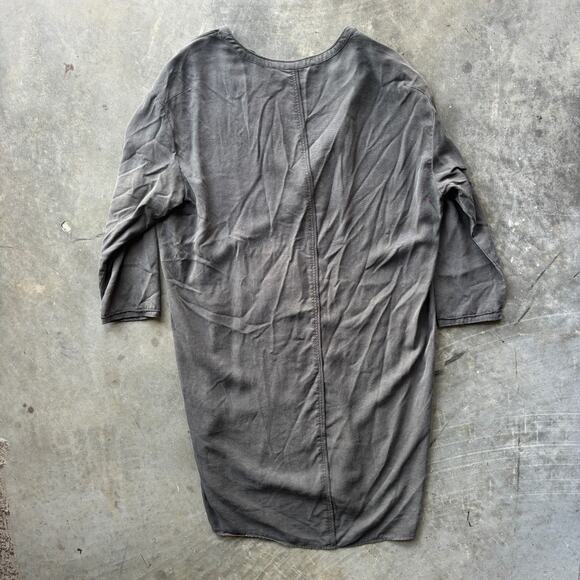 Comptoir Des Cotonniers Shift Dress Women's Small Green 3/4 Sleeve Split Collar - Picture 9 of 12